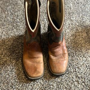 Old West Brown and Black Kids Boots